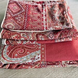 Queen Tommy Hilfiger Paisley Duvet, 2 Standard Shams, and Lumbar Pillow Cover